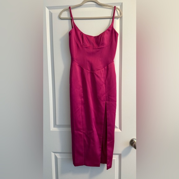 House of CB Pink Satin Slip Dress - Picture 3 of 6